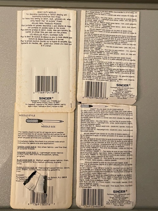 SINGER Style 2020 2045 Sewing Machine Needles Lot Regular Ball Point Heavy Duty - Picture 7 of 9